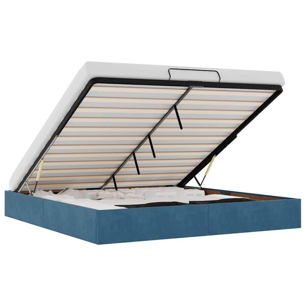 vidaXL Ottomaanien sängyn runko ilman patjaa tummansininen 200x200 cm