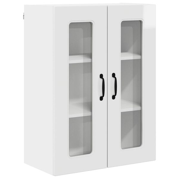 vidaXL Keitti&ouml;kaappi Kalmar Korkean kiillon valkoinen 60 x 31 x 80 cm