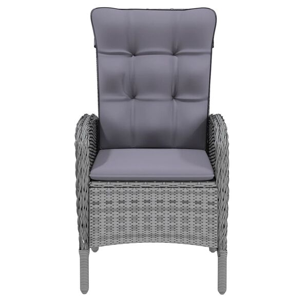 vidaXL 7-osainen Ulkoruokailuryhm&auml; polyrottinki harmaa