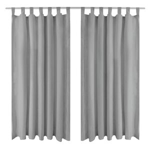 vidaXL Mikro-satiiniverhot silmukoilla 2 kpl 140x225 cm Harmaa