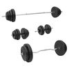 vidaXL Painonnostotanko ja k&auml;sipainosarja levyill&auml; 120 kg