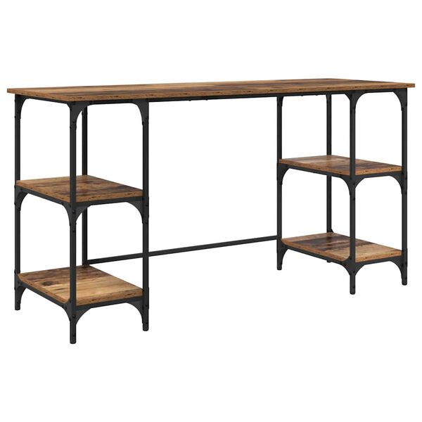 vidaXL P&ouml;yt&auml; hyllyll&auml; Vanha Puu 140 x 50 x 75 cm Tekninen puu