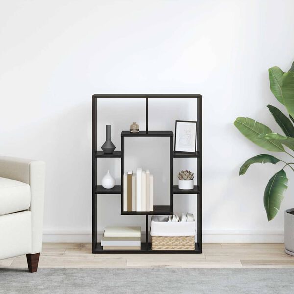 vidaXL Kirjahylly Musta tammi. 63 x 20 x 90 cm Tekninen puu