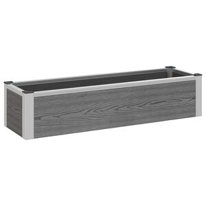 vidaXL Puutarhan Korotettu Kukkalaatikko Harmaa 100 x 30 x 22 cm
