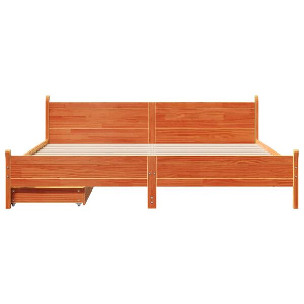 vidaXL S&auml;ngynrunko ilman patjaa vahanruskea 180x200 cm t&auml;ysi m&auml;nty