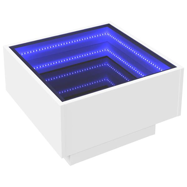 vidaXL Sohvap&ouml;yt&auml; LED-valoilla valkoinen 50x50x30 cm tekninen puu