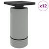 vidaXL Huonekalujalat S&auml;&auml;dett&auml;v&auml; 12 kpl Valkoinen 64 x 64 x 100 mm PP