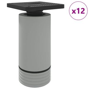 vidaXL Huonekalujalat S&auml;&auml;dett&auml;v&auml; 12 kpl Valkoinen 64 x 64 x 100 mm PP