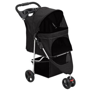 vidaXL Taitettavat koiranrattaat musta 80x46x98 cm Oxford kangas