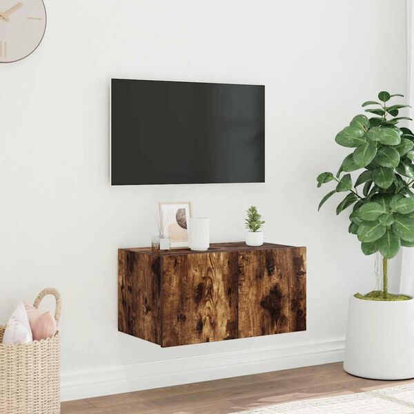 vidaXL TV-sein&auml;kaappi LED-valoilla savutammi 60x35x31 cm