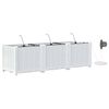 vidaXL Puutarha ruukku 3 pcs Valkoinen 120 x 40 x 37,5 cm Muovi
