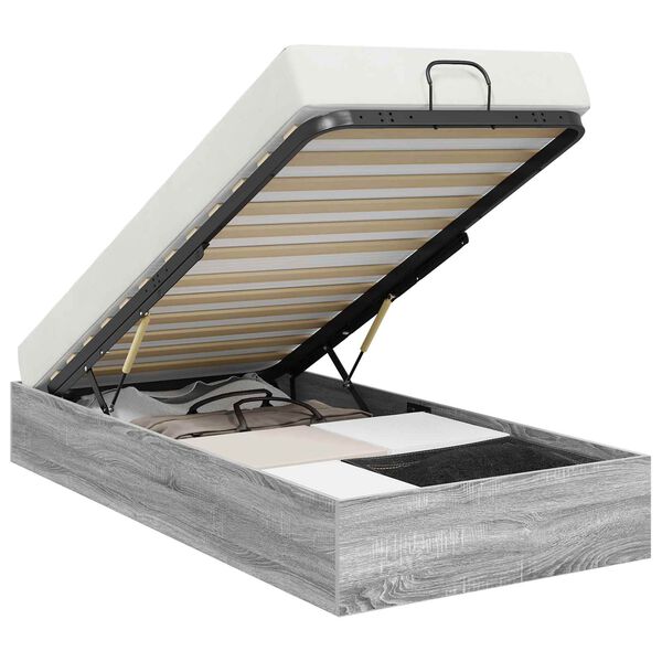 vidaXL Ottoman S&auml;ngyn Runko Harmaa Sonoma 193 x 120 x 25 cm Lastulevy