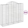 vidaXL Kaarevat kivikorit 14 kpl 200x50x160/180 cm galvanoitu rauta