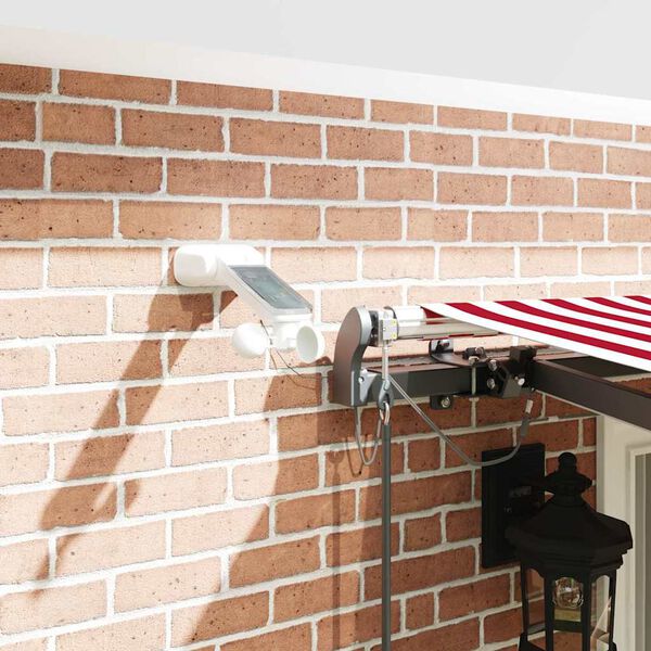 vidaXL Aurinkovarjon kangas mukana Punainen ja valkoinen 400 &times; 300 cm