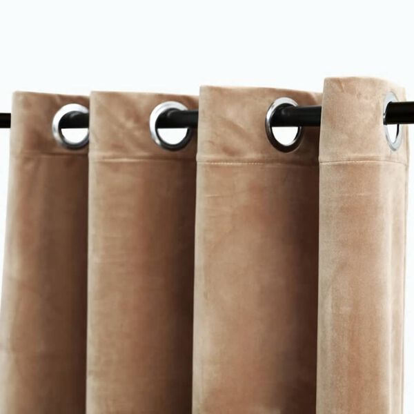 vidaXL Pimennysverho metallirenkailla sametti beige 290x245 cm