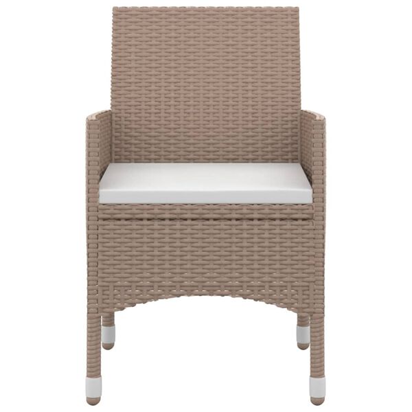 vidaXL 7-osainen Ulkoruokaryhm&auml; tyynyill&auml; polyrottinki ja lasi