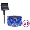 vidaXL Aurinkoenergia keijuvalot 5kpl 5x200 LED sininen sis&auml;/ulko