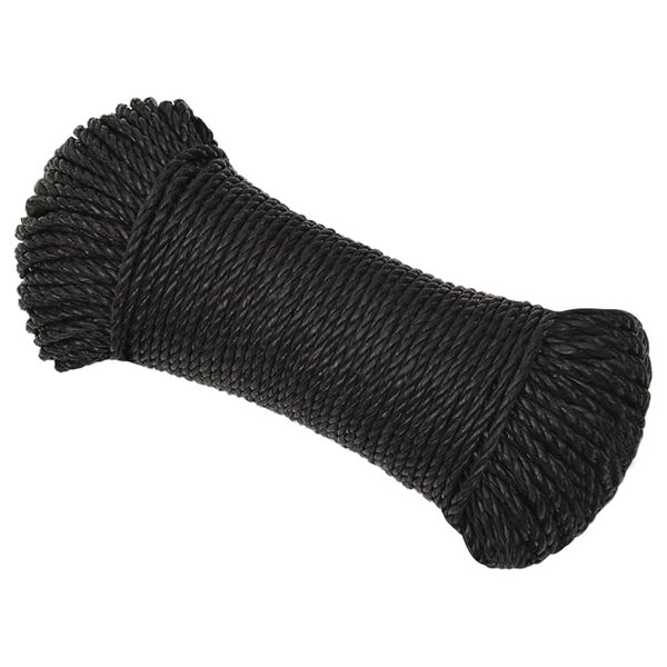 vidaXL Ty&ouml;k&ouml;ysi musta 8 mm 25 m polypropeeni