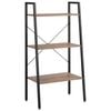 vidaXL 3-kerroksinen Lattiahylly tummanruskea ja musta 56x35x108 cm