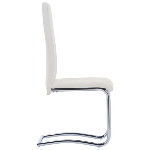 vidaXL Takajalattomat ruokap&ouml;yd&auml;n tuolit 2 kpl valkoinen keinonahka