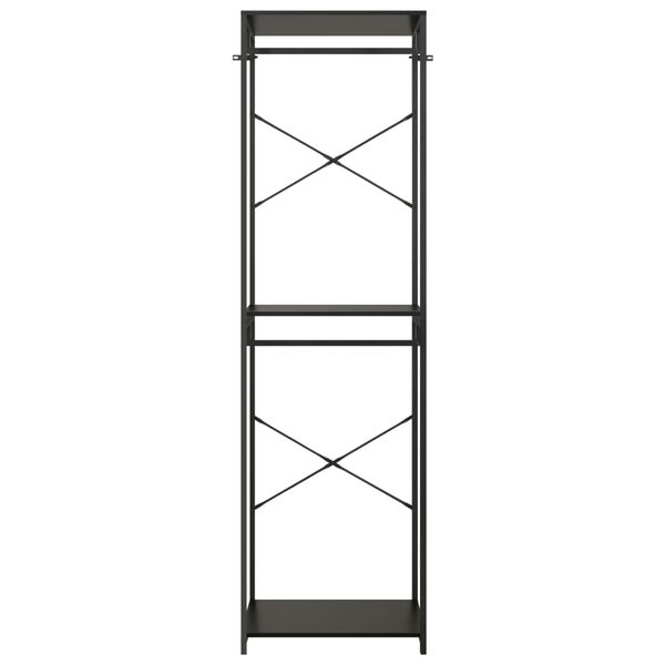vidaXL Vaatekaappi musta 60x40x213 cm metalli ja lastulevy