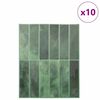 vidaXL Suorakulmainen laatta 10 pcs Tummanvihre&auml; 29 x 23 x 0,08 cm