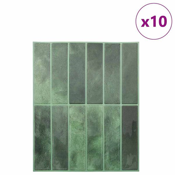 vidaXL Suorakulmainen laatta 10 pcs Tummanvihre&auml; 29 x 23 x 0,08 cm