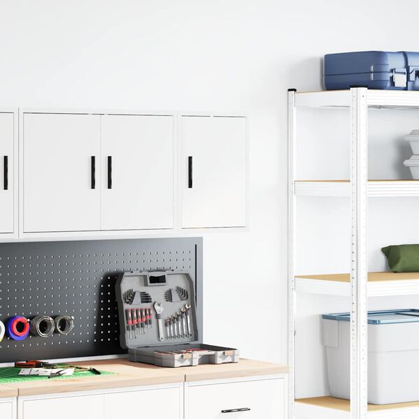 vidaXL Autotallin sein&auml;kaappi Valkoinen suunniteltu puu