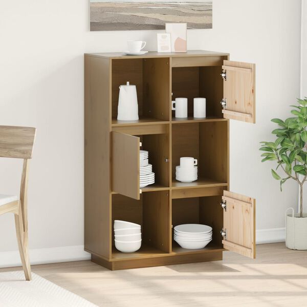 vidaXL Kaappi hunajanruskea 74x35x117 cm t&auml;ysi m&auml;nty