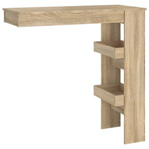 vidaXL Sein&auml;kiinnitett&auml;v&auml; baarip&ouml;yt&auml; tammi 102x45x103,5cm tekninen puu