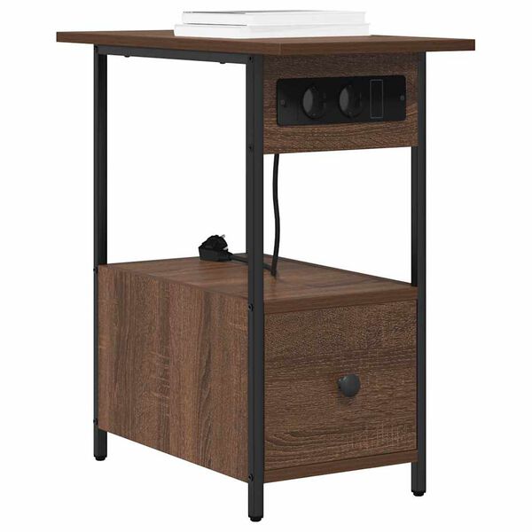 vidaXL Y&ouml;p&ouml;yt&auml;kaappi Ruskea tammi 60 x 30 x 61 cm Tekninen puu