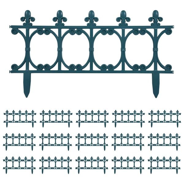 vidaXL Nurmikonreunukset 16 kpl vihre&auml; 10 m PP