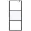 vidaXL Walk-in suihkusein&auml;ke musta 80x195 cm puolihuurrettu ESG-lasi