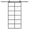 vidaXL liukuovi laitteistosarjalla musta 102x205 cm ESG lasi