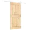 vidaXL Liukuovi 95 x 210 cm Massiivinen m&auml;nty (k&auml;sittelem&auml;t&ouml;n)