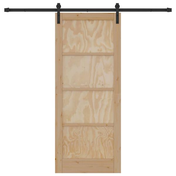 vidaXL Liukuovi Ruskea 83 x 202 cm Massiivinen m&auml;nty