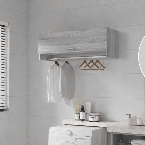 vidaXL Vaatekaappi harmaa Sonoma 100x32,5x35 cm tekninen puu