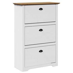 vidaXL kenk&auml;teline BODO valkoinen ja ruskea 80x35x118 cm