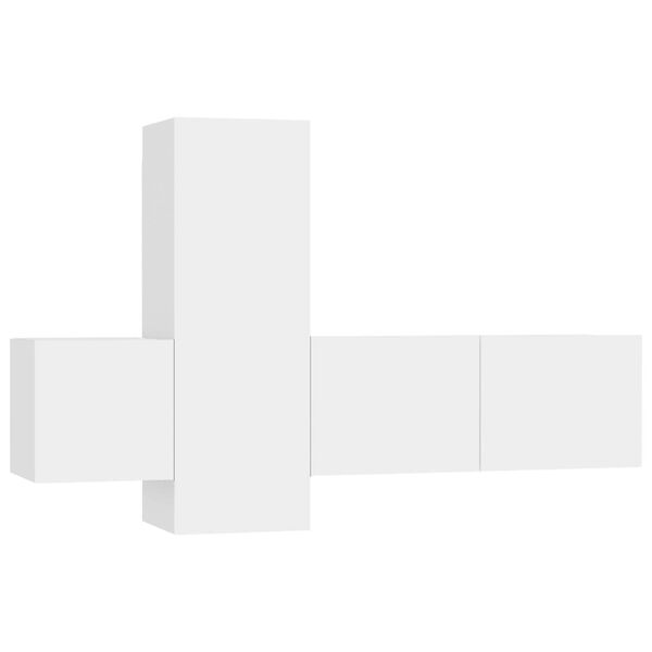 vidaXL 3-osainen TV-kaappisarja valkoinen tekninen puu