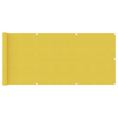 vidaXL Parvekkeen suoja keltainen 75x300 cm HDPE