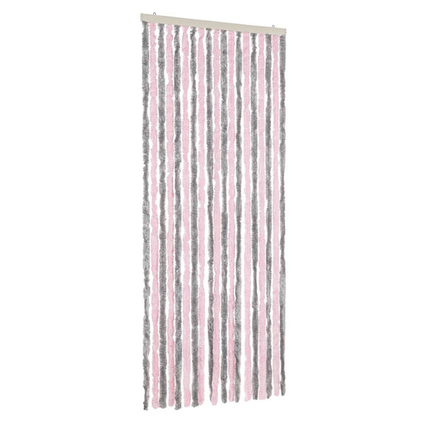 vidaXL Hy&ouml;nteisverho hopeanharmaa ja pinkki 56x200 cm chenille