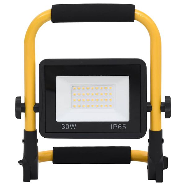 vidaXL LED-valonheitin kahvalla 30 W l&auml;mmin valkoinen