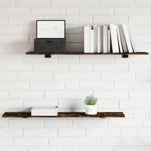 vidaXL Sein&auml;hyllyt 4 kpl savutammi 100x20x1,5 cm tekninen puu