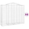 vidaXL Kaarevat kivikorit 8 kpl 200x50x160/180 cm galvanoitu rauta