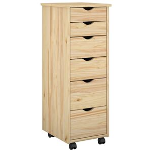 vidaXL Rullaava kaappi 34 x 39 x 93,5 cm Massiivinen m&auml;nty Ruskea