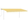 vidaXL Manuaalisesti kelattava markiisi tolpilla 5x3,5m keltavalkoinen