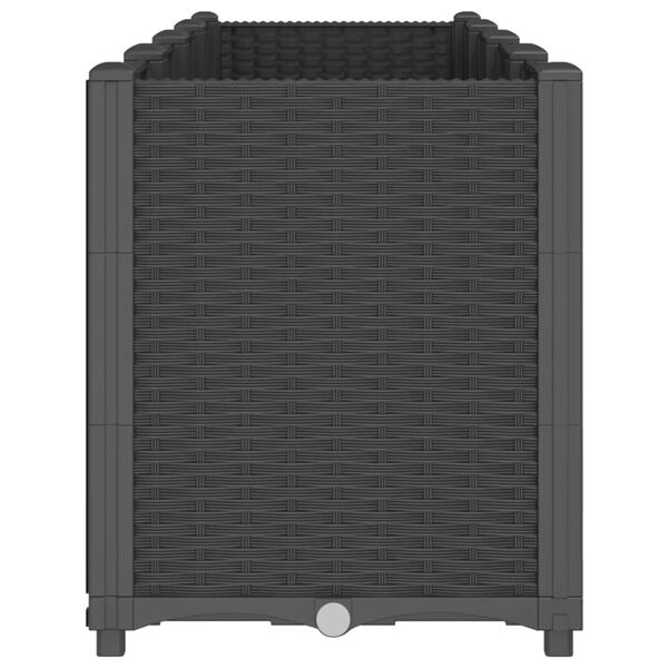 vidaXL Ulkokukkalaatikko musta 160x40x53 cm PP