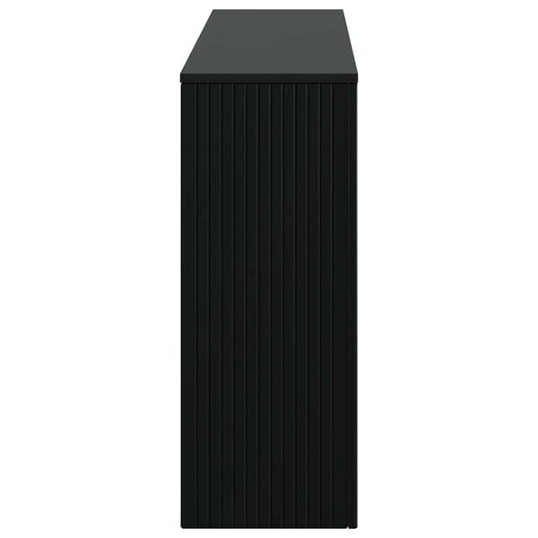 vidaXL Konsolip&ouml;yt&auml; Raidallinen Musta 155 x 29 x 74 cm K&auml;sitelty puu