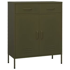 vidaXL Varastokaappi oliivinvihre&auml; 80x35x101,5 cm ter&auml;s