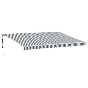 vidaXL Automaattimarkiisi LEDill&auml; antrasiitti/valkoinen 500x300 cm
